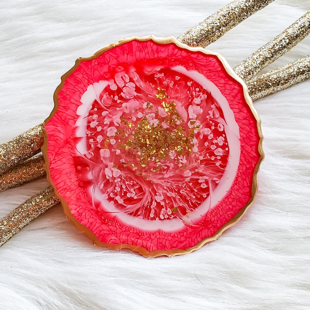 SOLD, Resin Geode Coasters, Set of 4 - Picture 5 of 11